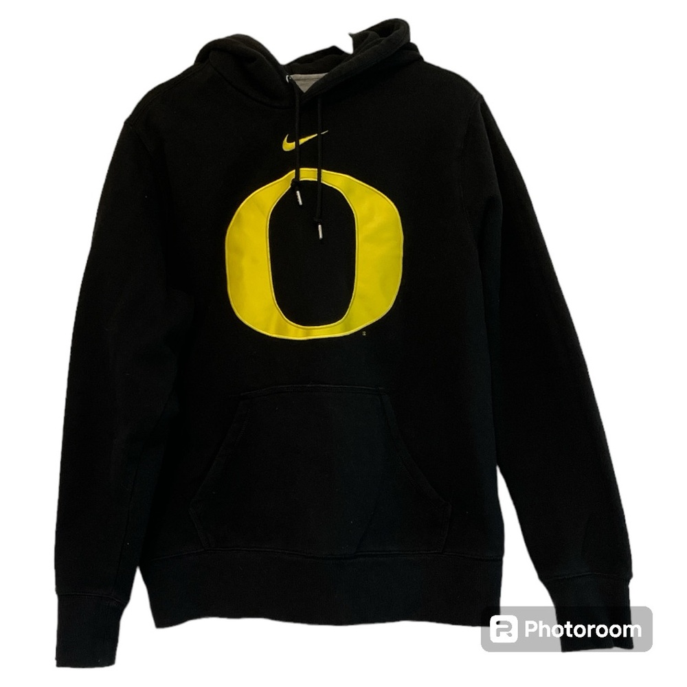 Nike Black Hoodie with Yellow Oregon O Logo